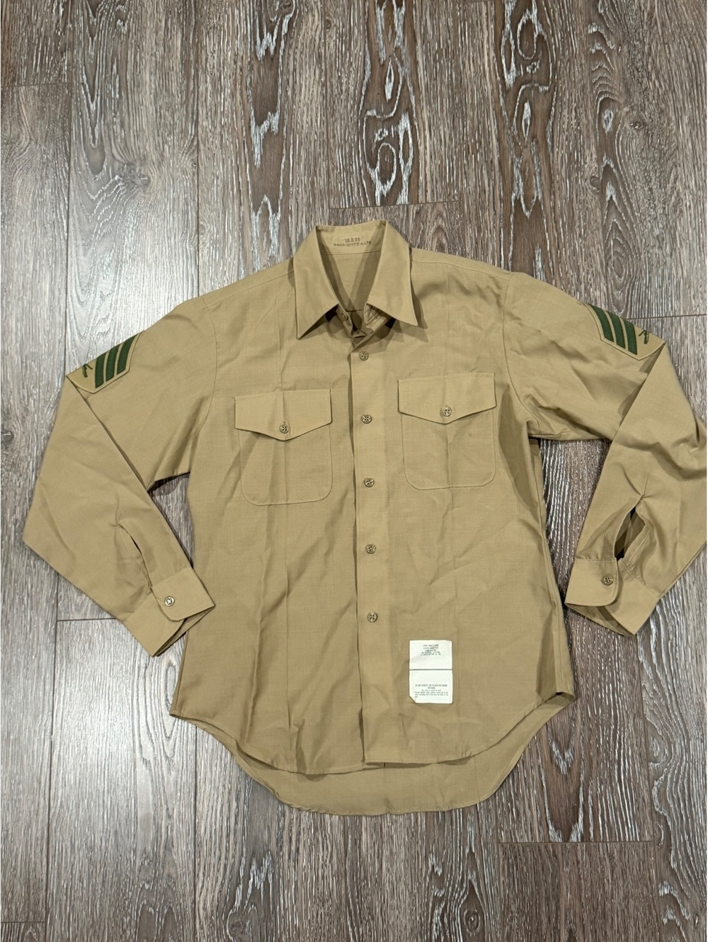 USMC Long Sleeve Khaki Military Service Uniform Shirt